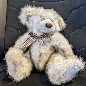 Plush Jefferson Teddy Bear with Plaid Bow